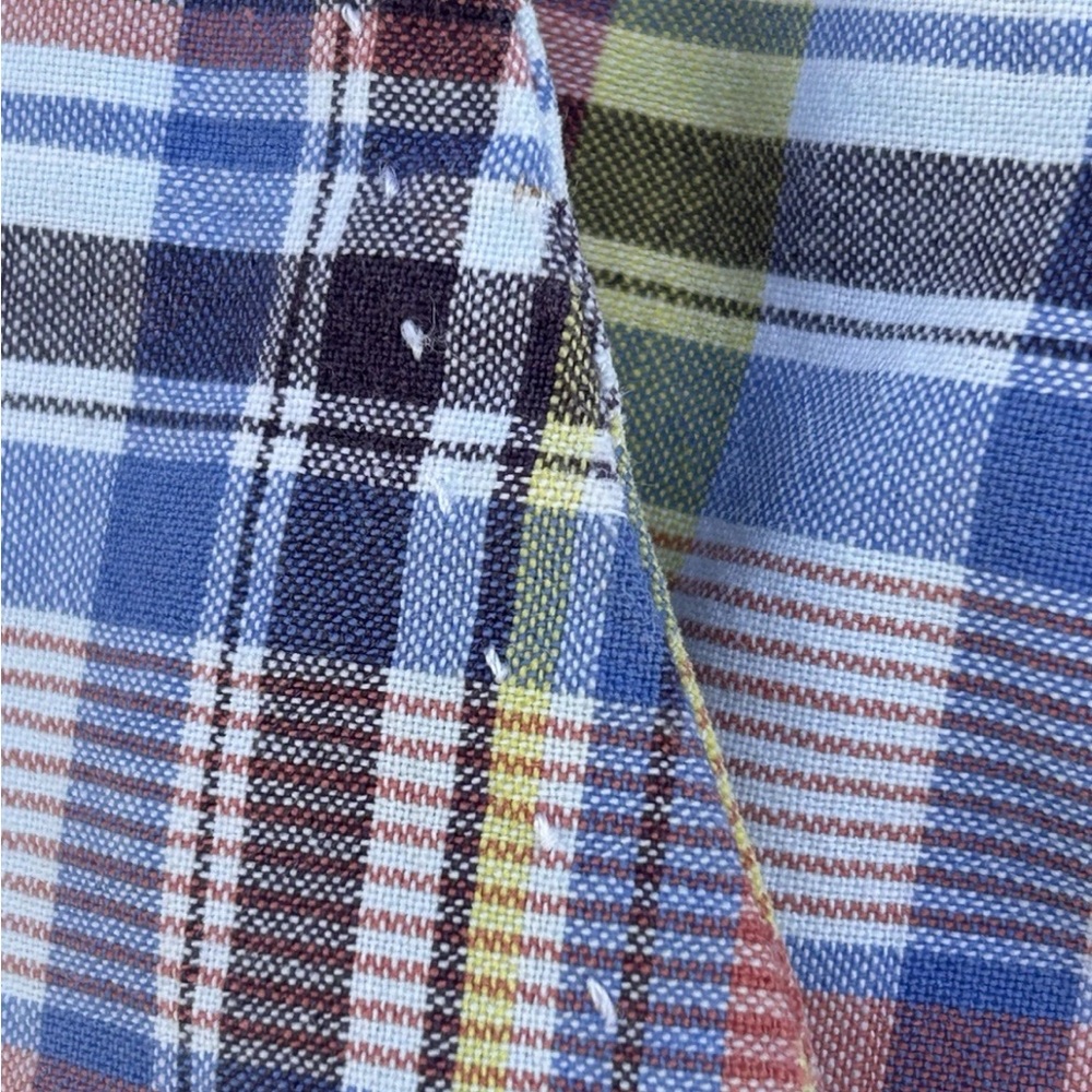 Nat Nast Shorts Mens Size 36 Blue Yellow‎ Red Plaid Cargo Pockets Cotton - Picture 5 of 11